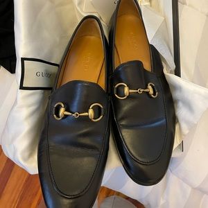 Gucci Black Betis Glamour Loafers Nero Horsebit Sz 36